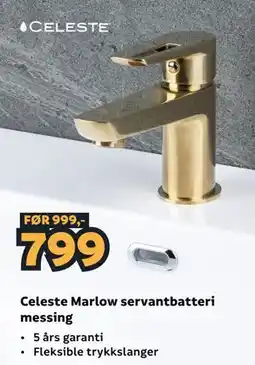 Megaflis Celeste Marlow servantbatteri messing tilbud