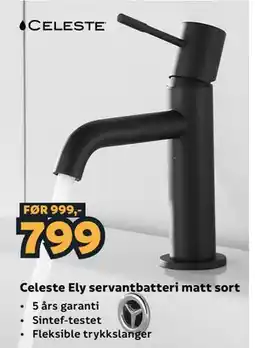 Megaflis Celeste Ely servantbatteri matt sort tilbud