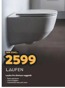 Megaflis Laufen Pro Rimless veggskål tilbud
