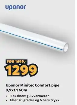 Megaflis Uponor Minitec Comfort pipe 9,9x1,1 60m tilbud