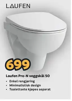 Megaflis Laufen Pro-N veggskål 50 tilbud