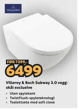 Megaflis Villeroy & Boch Subway 3.0 veggskål exclusive tilbud