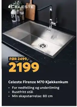 Megaflis Celeste Firenze M70 Kjøkkenkum tilbud