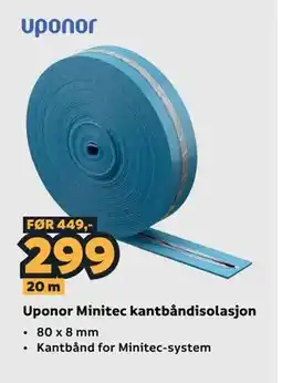 Megaflis Uponor Minitec kantbåndisolasjon tilbud