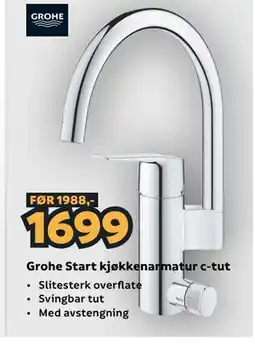 Megaflis Grohe Start kjøkkenarmatur c-tut tilbud