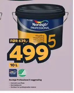 Megaflis Nordsjø Professional 5 veggmaling tilbud