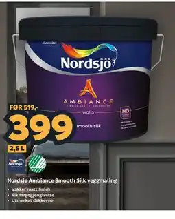 Megaflis Nordsjø Ambiance Smooth Silk veggmaling tilbud