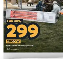 Megaflis Terrassevarmer infrarød veggmontert tilbud
