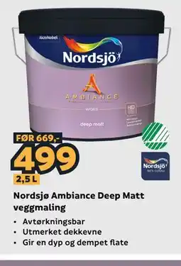 Megaflis Nordsjø Ambiance Deep Matt veggmaling tilbud