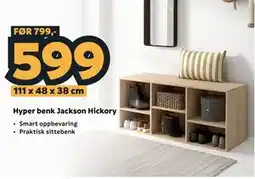 Megaflis Hyper benk Jackson Hickory tilbud