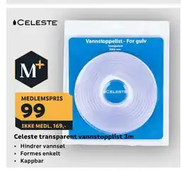 Megaflis Celeste transparent vannstopplist 3m tilbud