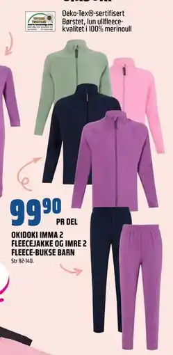 Coop Obs OKIDOKI IMMA 2 FLEECEJAKKE OG IMRE 2 FLEECE-BUKSE BARN tilbud