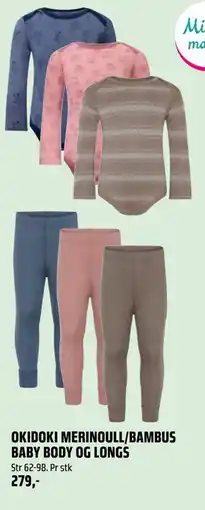 Coop Obs OKIDOKI MERINOULL/BAMBUS BABY BODY OG LONGS tilbud