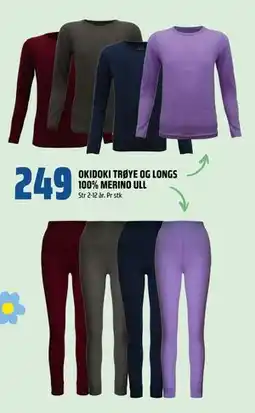 Coop Obs OKIDOKI TRØYE OG LONGS 100% MERINO ULL tilbud