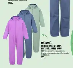 Coop Obs OKIDOKI ENGEN 3-LAGS SOFTSHELLDRESS BARN tilbud