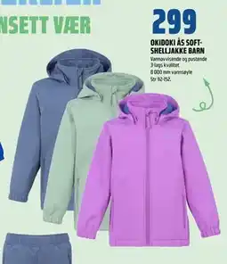 Coop Obs OKIDOKI ÅS SOFTSHELLJAKKE BARN tilbud