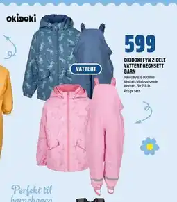 Coop Obs OKIDOKI FYN 2-DELT VATTERT REGNSETT BARN tilbud