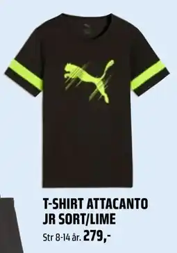 Coop Obs T-SHIRT ATTACANTO JR SORT/LIME tilbud