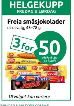 Joker Freia småsjokolader tilbud
