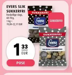 Scandinavian Park EVERS SLIK SUKKERFRI, EUR 1.33 tilbud