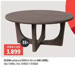 Bohus FLOW sofabord Ø90 H 40 cm tilbud