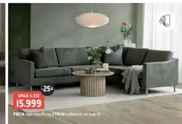 Bohus FREJA hjørnesofa og STRYN sofabord tilbud