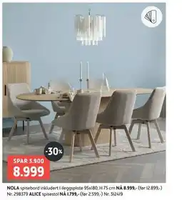 Bohus NOLA spisebord tilbud