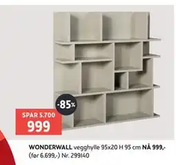Bohus WONDERWALL vegghylle 95x20 H 95 cm tilbud
