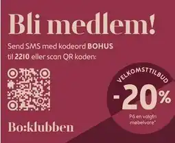 Bohus VELKOMSTTILBUD -20% tilbud