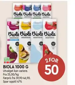 Coop Mega BIOLA 1000 G tilbud
