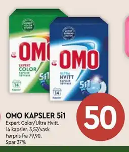 Coop Mega OMO KAPSLER 5 i 1 tilbud