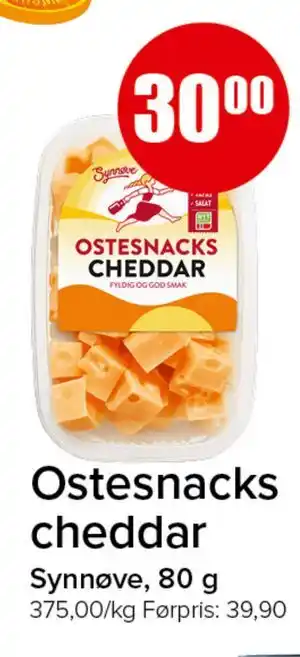 Spar Ostesnacks cheddar tilbud