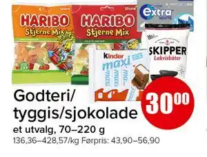 Spar Godteri/tyggis/sjokolade tilbud