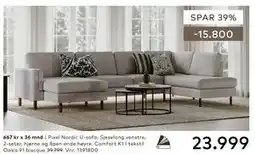 Skeidar Pixel Nordic U-sofa tilbud