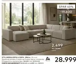 Skeidar STYL MODULSOFA U-SOFA tilbud