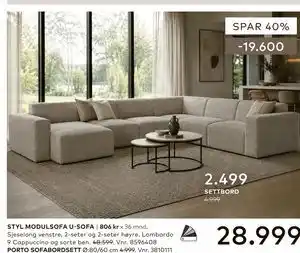 Skeidar STYL MODULSOFA U-SOFA tilbud