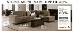 Skeidar ELLINOR HJØRNESOFA tilbud