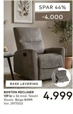 Skeidar BOSTON RECLINER tilbud