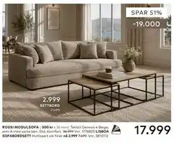 Skeidar ROSSI MODULSOFA tilbud