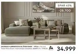 Skeidar SAGRADO HJØRNESOFA M/ ÅPEN ENDE tilbud