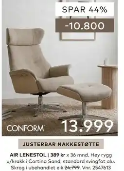 Skeidar AIR LENESTOL tilbud