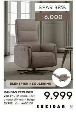 Skeidar KANSAS RECLINER tilbud