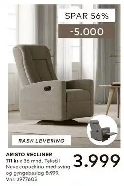 Skeidar ARISTO RECLINER tilbud