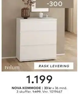 Skeidar NOVA KOMMODE tilbud