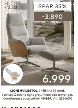 Skeidar LIONI HVILESTOL tilbud