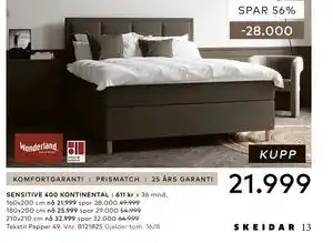 Skeidar SENSITIVE 400 KONTINENTAL tilbud