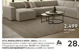 Skeidar PORTO SOFABORDSETT tilbud