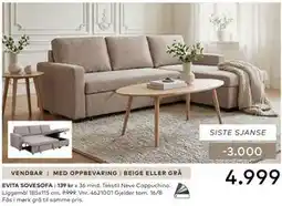 Skeidar EVITA SOVESOFA tilbud