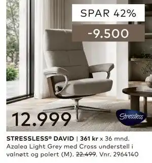 Skeidar STRESSLESS DAVID tilbud
