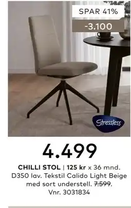 Skeidar CHILLI STOL tilbud